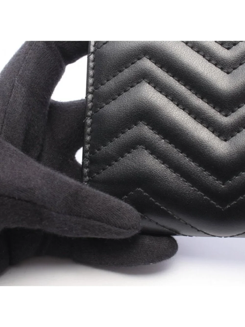 Gucci Bifold Wallet GG Marmont Black Leather Double